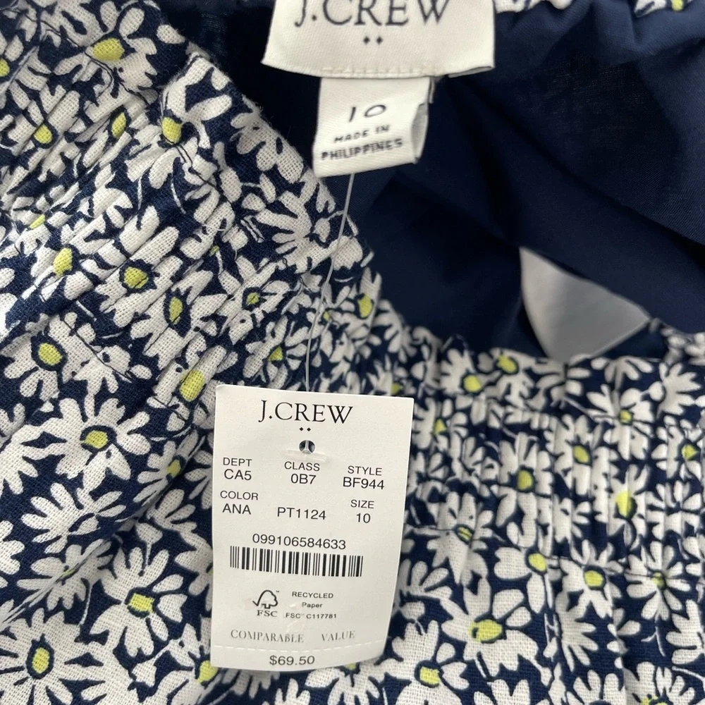 NWT J. Crew Daisy rushed waistband skirt size 10